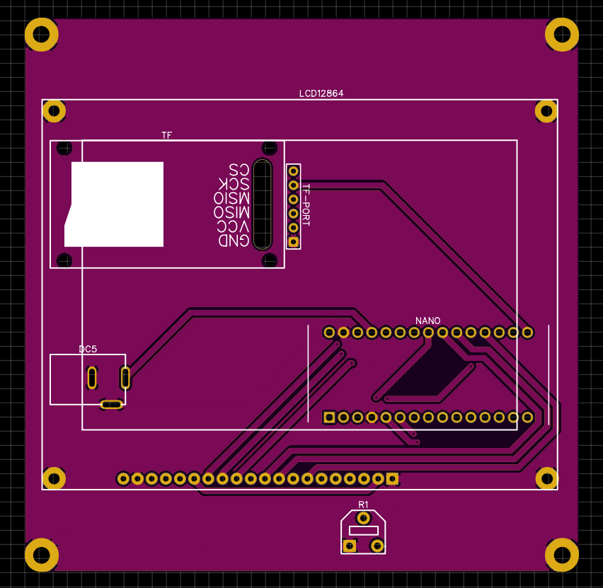 ST7920 12864 LCD Interface PCB Layout