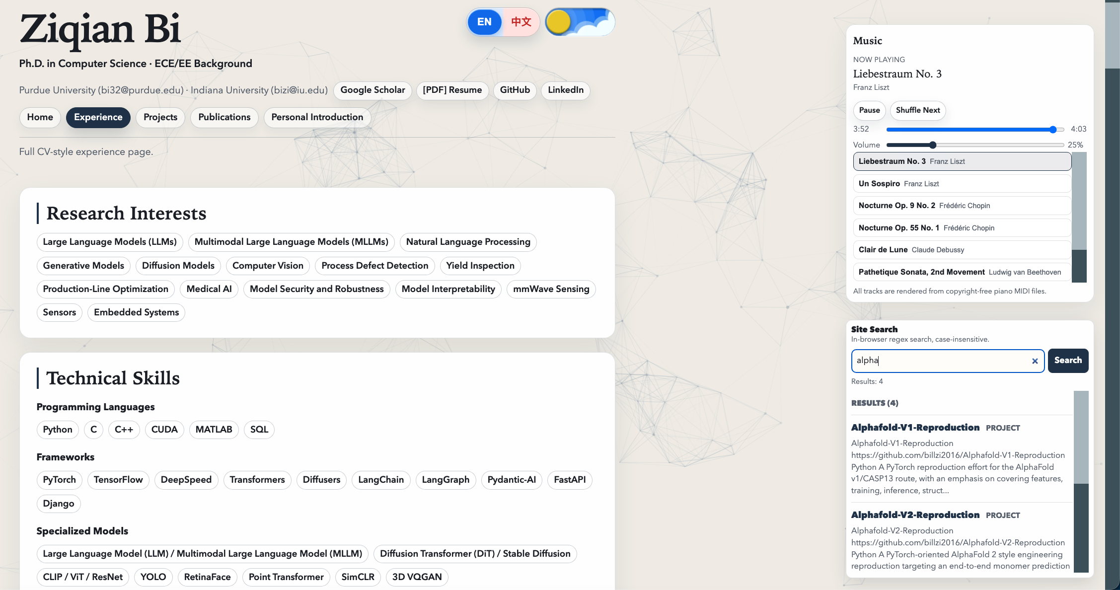 Static site: billzi2016.github.io