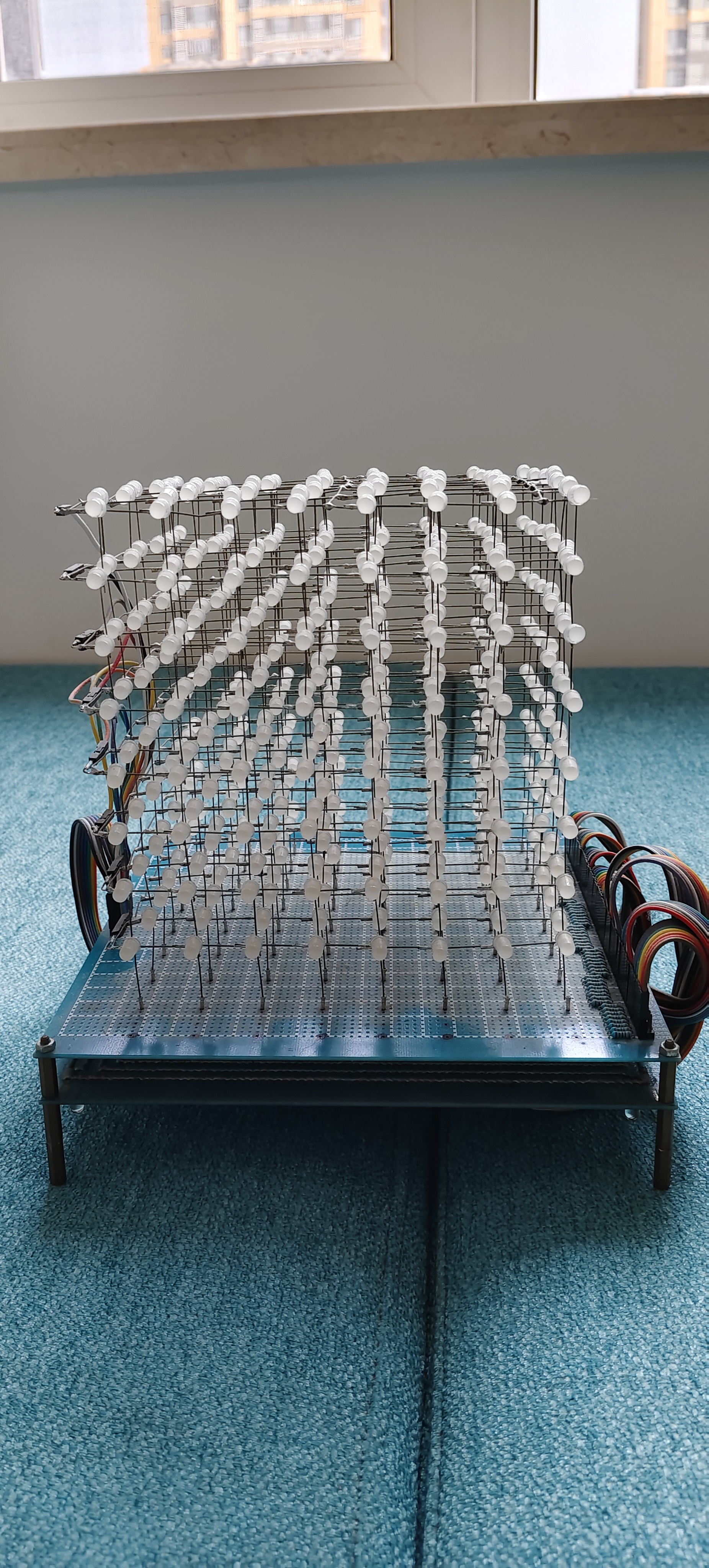 LED cube control wiring underside