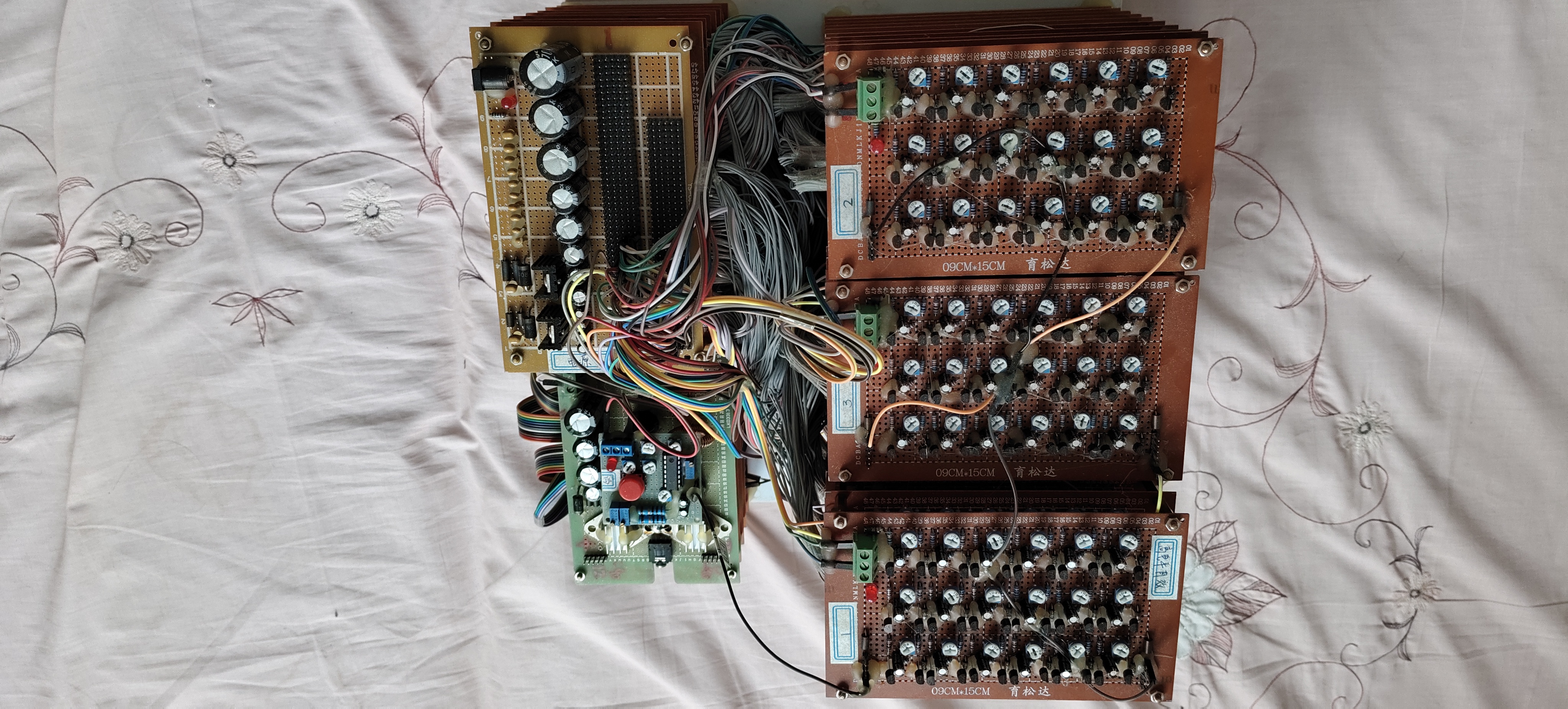 Music box board with speaker wiring