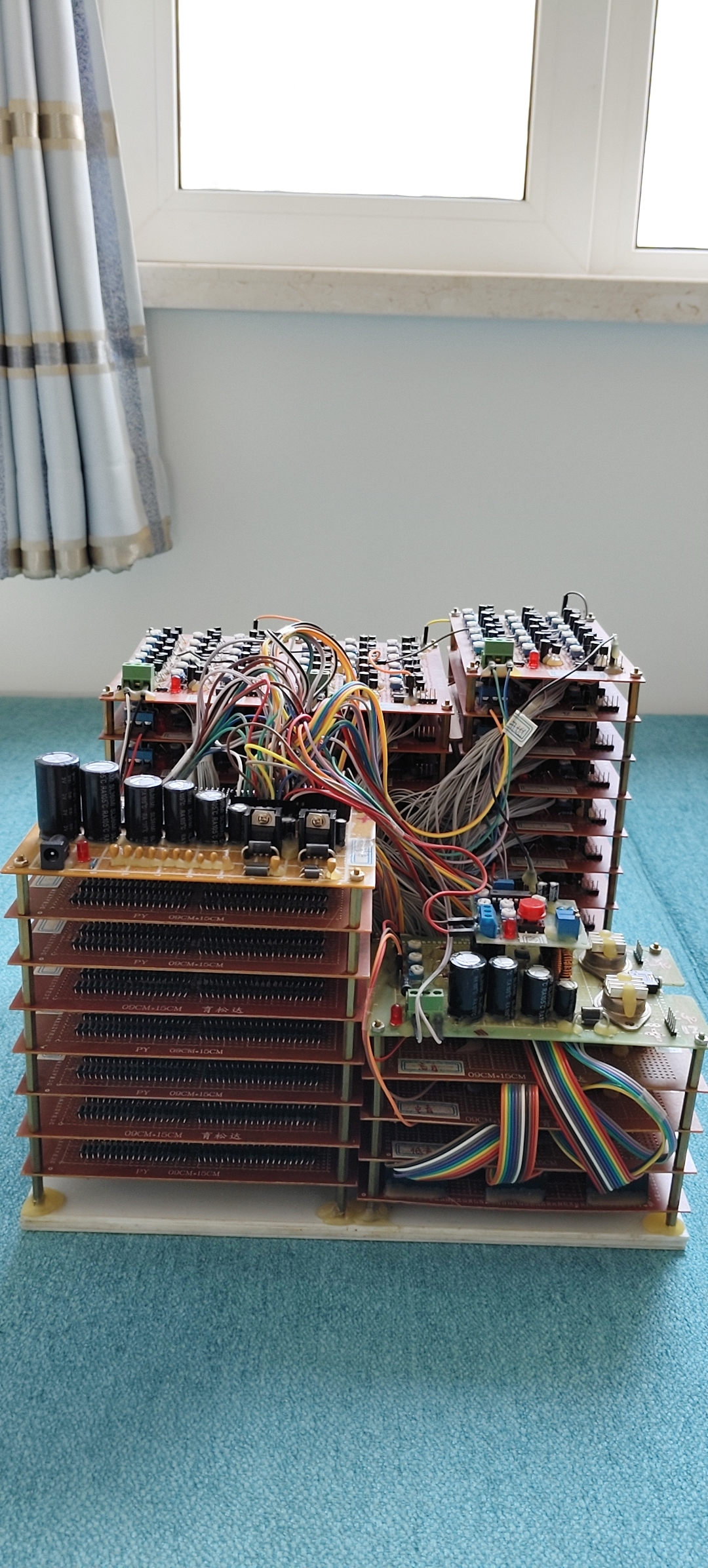 Close-up of the transistor rows
