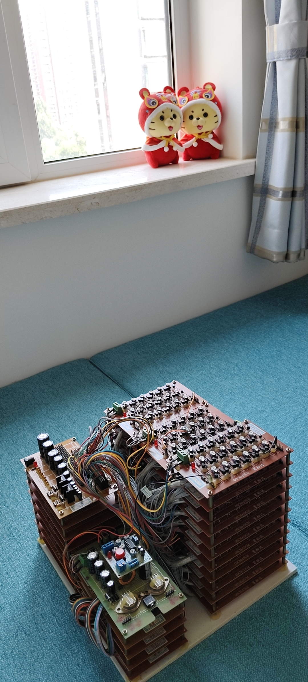 Finished music box board with the discrete signal path visible