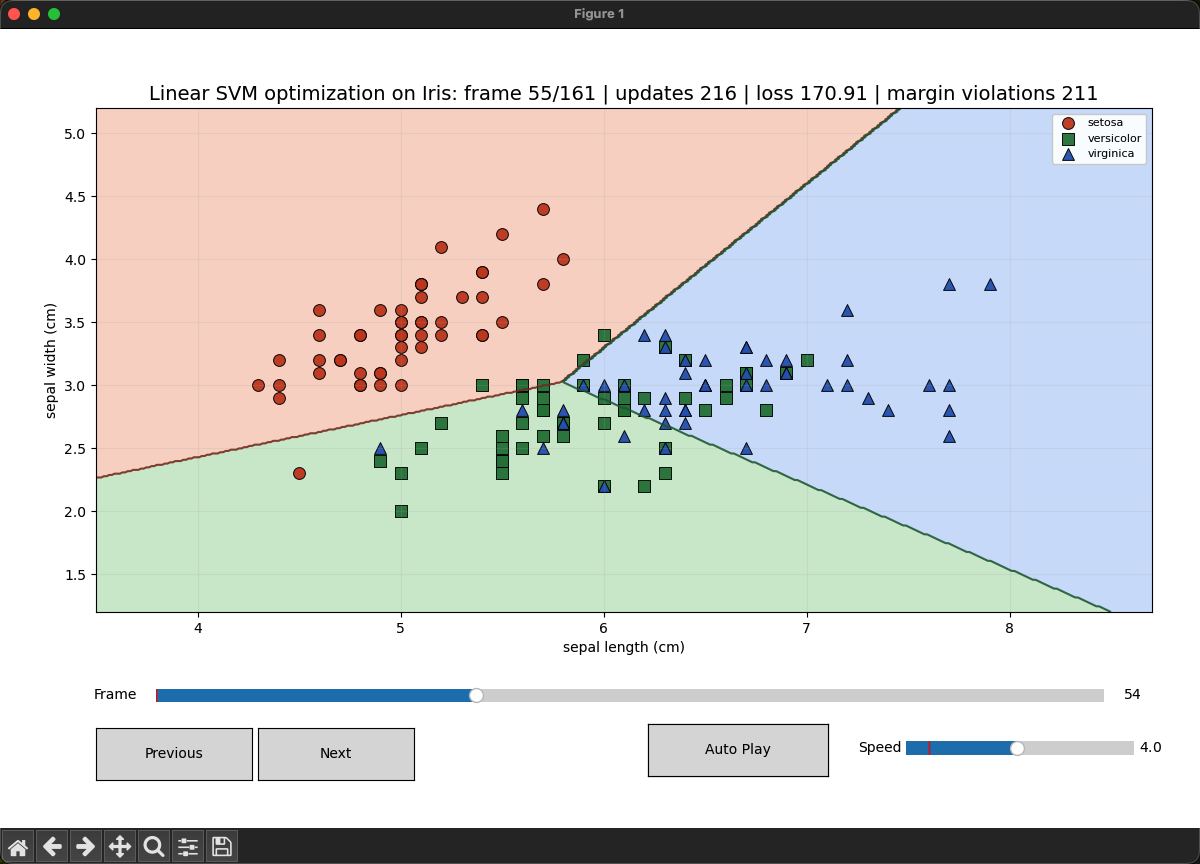 Linear SVM Optimization Demo