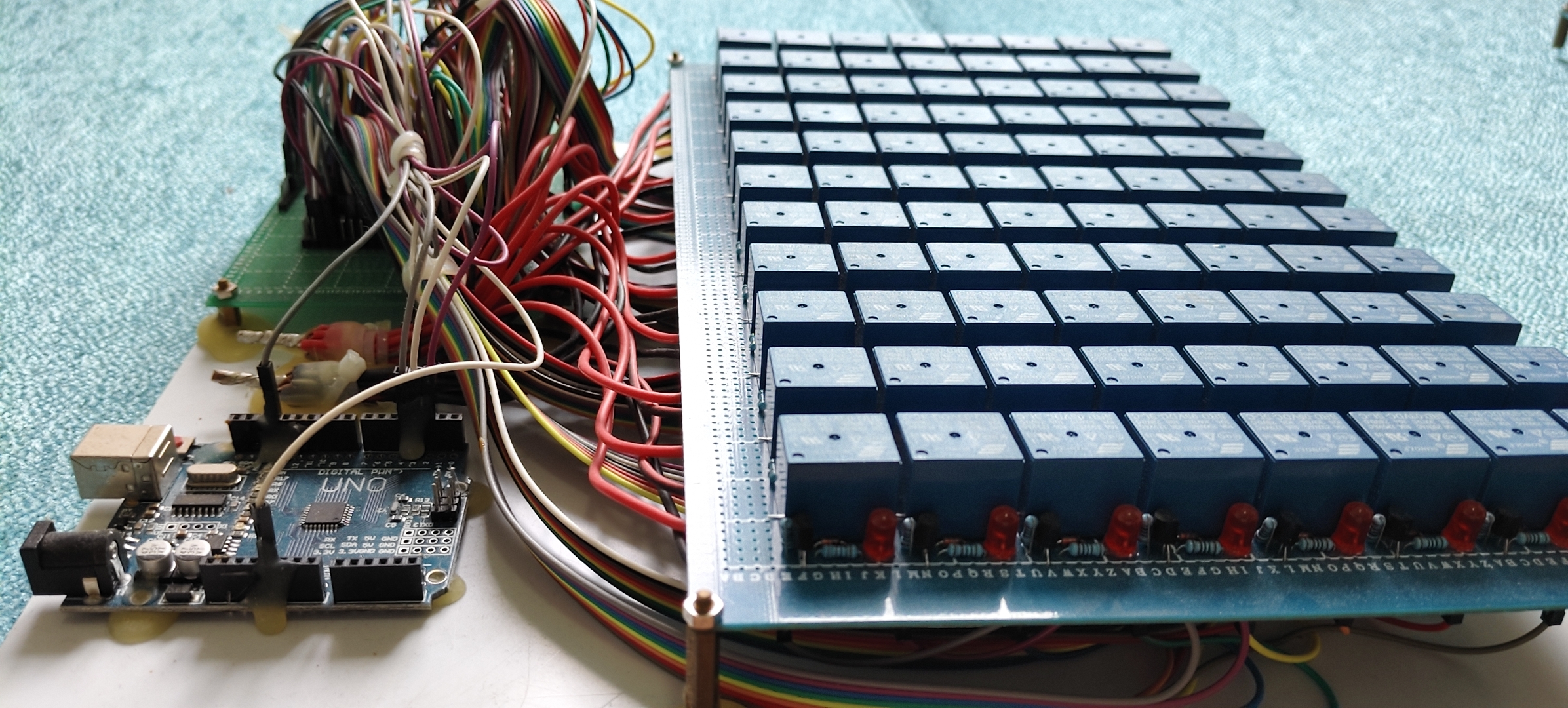 Relay rows beside the control and wiring section