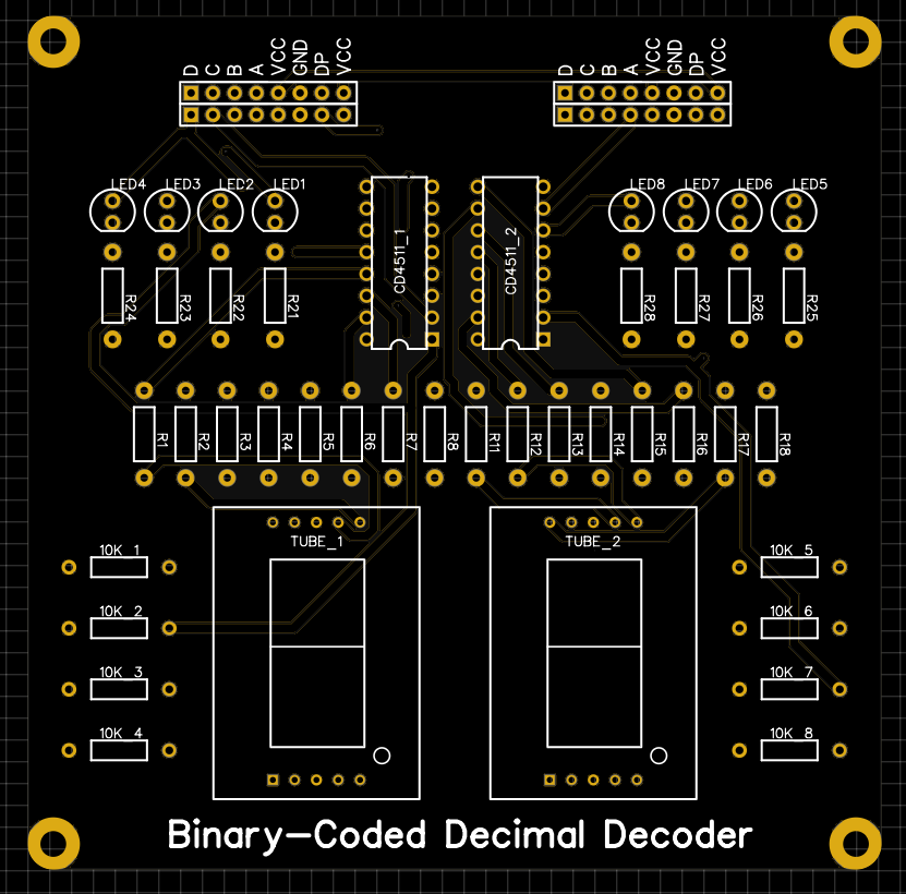 BCD display decoder board