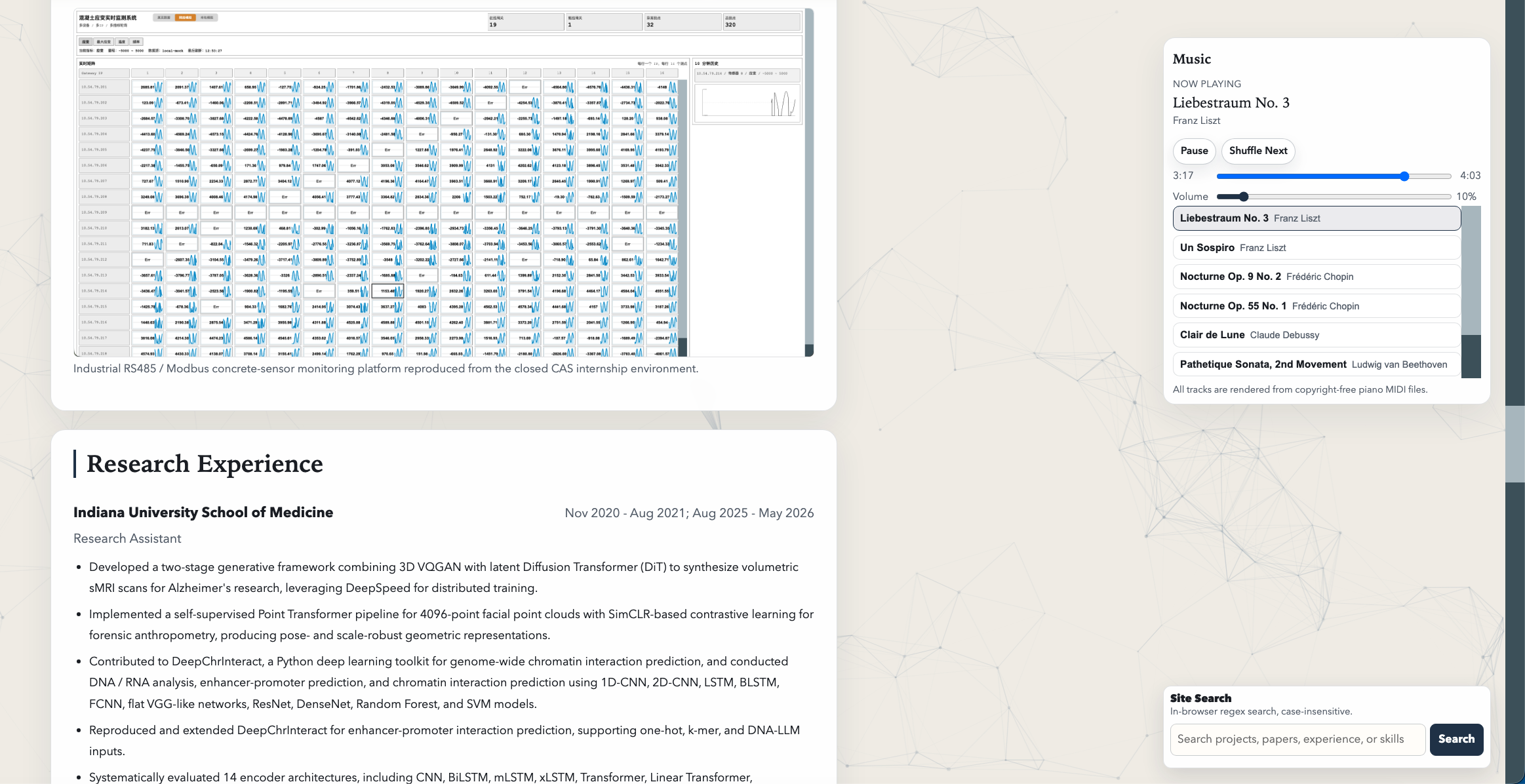 Research Experience and Monitoring Platform